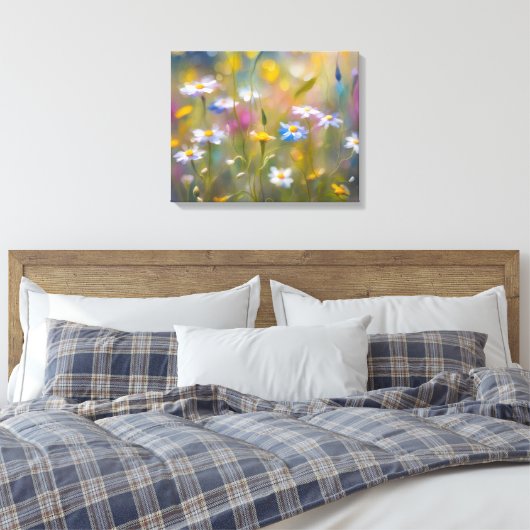 Windy Wildflowers Canvas Afdruk (Insitu (Slaapkamer))