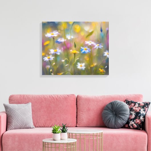 Windy Wildflowers Canvas Afdruk (Insitu (Woonkamer))