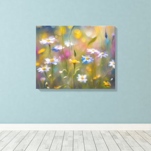 Windy Wildflowers Canvas Afdruk (Insitu (Houten vloer))