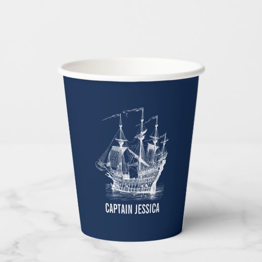 Windzeilen  Nautical Boat Papieren Bekers (Achterkant)