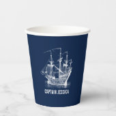 Windzeilen  Nautical Boat Papieren Bekers (Voorkant)
