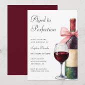 Wine Aged To Perfection 50th Birthday Party Kaart (Voorkant / Achterkant)