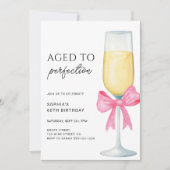 Wine Aged To Perfection 60th Birthday Party Kaart (Voorkant)