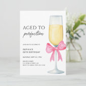 Wine Aged To Perfection 60th Birthday Party Kaart (Staand voorkant)