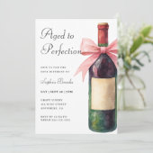 Wine Aged To Perfection 60th Birthday Party Kaart (Staand voorkant)