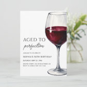 Wine Aged To Perfection Adult Birthday Party Kaart (Staand voorkant)