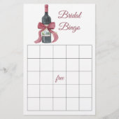 Wine and Bow Bridal shower bingo game (Voorkant)