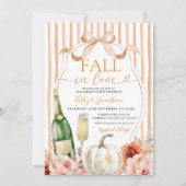 Wine and Bow Herfst in Love Pumpkin Verloving Kaart (Voorkant)