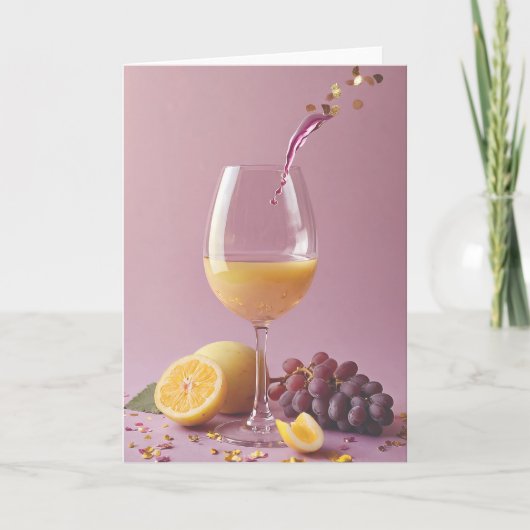 Wine and Cheers to Another Year Kaart (Voorkant)