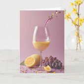 Wine and Cheers to Another Year Kaart (Gele Bloem)