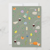 Wine and Cheese Boho French Engagement Party Kaart (Achterkant)