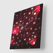 Wine And Food Cranberry Lights Vierkante Klok (Hoek)