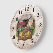 Wine Bar Man Cave Personalizable Wall Clock Grote Klok (Hoek)