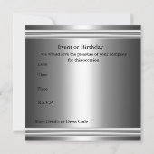 Wine Bar metal Silver Black 50th Birthday Mannen Kaart (Achterkant)