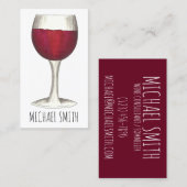 Wine Bar Restaurant Winery Red Glass Sommelier Visitekaartje (Voorkant / Achterkant)