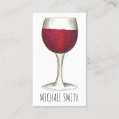 Wine Bar Restaurant Winery Red Glass Sommelier Visitekaartje (Voorkant)