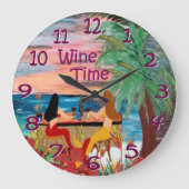 wine bar wall clock grote klok (Voorkant)