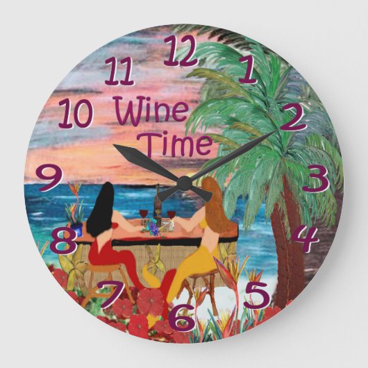 wine bar wall clock grote klok (Voorkant)