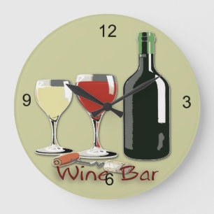 Wine Bar - Wine Round Wall Clock Grote Klok