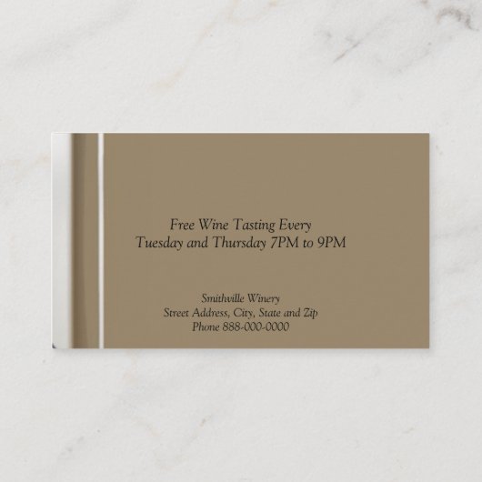 Wine Bar Winery Visitekaartje (Achterkant)