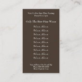 Wine Bar Winery Visitekaartje (Achterkant)