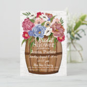 Wine Barrel Bouquet Vrijgezellenfeest Kaart (Staand voorkant)