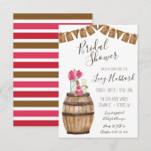 Wine Barrel Floral, Mason Jar Vrijgezellenfeest Kaart (Voorkant / Achterkant)