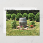 Wine Barrel Garden Decor, Chateau Morrisette, VA Briefkaart (Voorkant / Achterkant)