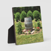 Wine Barrel Garden Decor, Chateau Morrisette, VA Fotoplaat (Voorkant)
