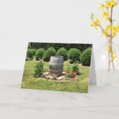 Wine Barrel Garden Decor, Chateau Morrisette, VA Kaart (Gele Bloem)