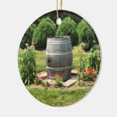 Wine Barrel Garden Decor, Chateau Morrisette, VA Keramisch Ornament (Links)