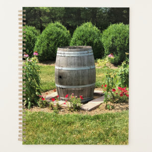 Wine Barrel Garden Decor, Chateau Morrisette, VA Planner