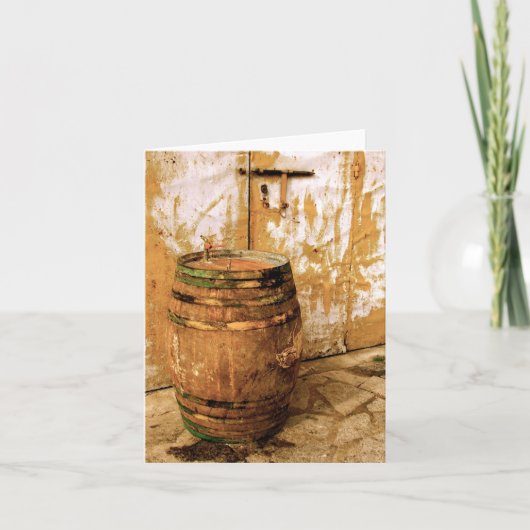 Wine Barrel Notecard Kaart (Voorkant)