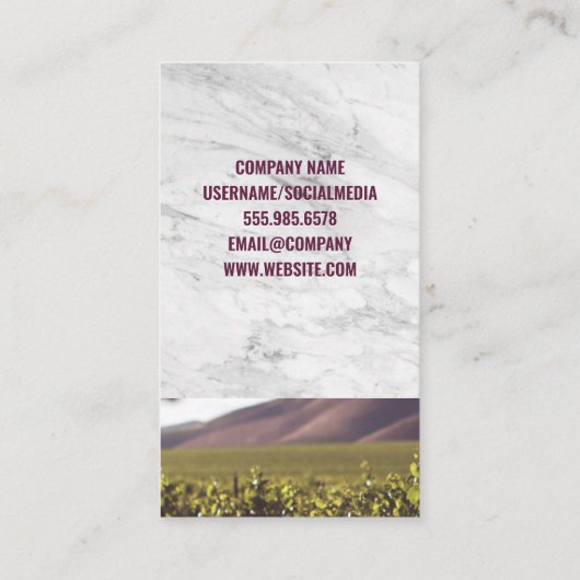 Wine Barrel | Visitekaartje wijngaarden (Achterkant)