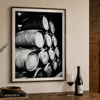 Wine Barrels Cellar Photo Rustic Winery Poster