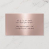 Wine Bartender Sommelier Black & Roos Gold Visitekaartje (Achterkant)