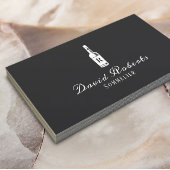 Wine Bartender Sommelier Elegant Dark Gray Visitekaartje