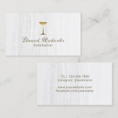 Wine Bartender Sommelier Elegant White Visitekaartje (Voorkant / Achterkant)