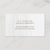 Wine Bartender Sommelier Elegant White Visitekaartje (Achterkant)