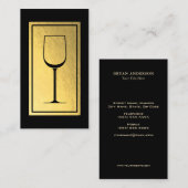 Wine Bartender Sommelier Faux Gold Foil Visitekaartje (Voorkant / Achterkant)