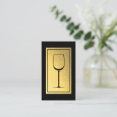 Wine Bartender Sommelier Faux Gold Foil Visitekaartje (Staand voorkant)
