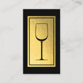 Wine Bartender Sommelier Faux Gold Foil Visitekaartje (Voorkant)