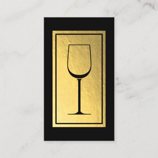 Wine Bartender Sommelier Faux Gold Foil Visitekaartje (Voorkant)