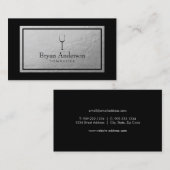 Wine Bartender Sommelier Faux Silver Foil Visitekaartje (Voorkant / Achterkant)