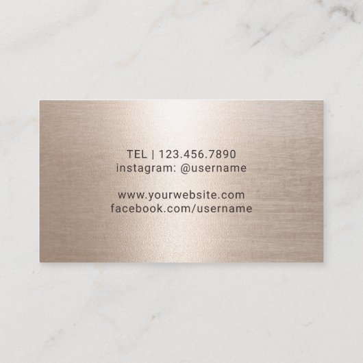 Wine Bartender Sommelier Luxury Gold Metallic Visitekaartje (Achterkant)