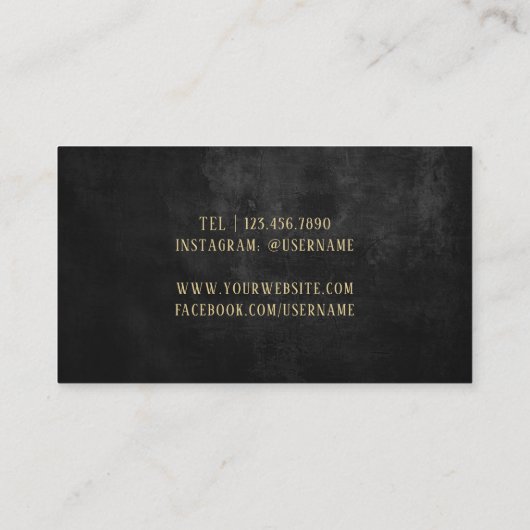 Wine Bartender Sommelier Modern Black & Gold Visitekaartje (Achterkant)