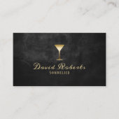 Wine Bartender Sommelier Modern Black & Gold Visitekaartje (Voorkant)