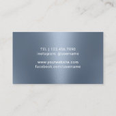 Wine Bartender Sommelier Modern Dusty Blue Visitekaartje (Achterkant)