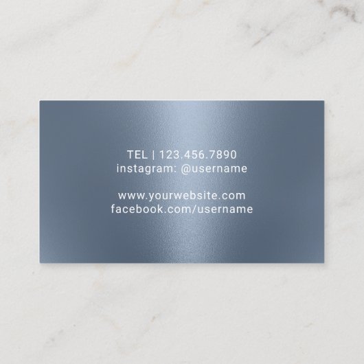 Wine Bartender Sommelier Modern Dusty Blue Visitekaartje (Achterkant)