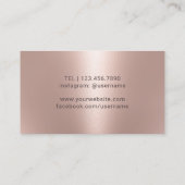 Wine Bartender Sommelier Modern Roos Gold Visitekaartje (Achterkant)